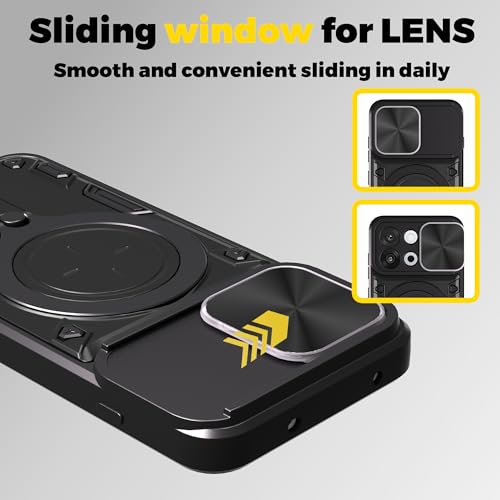 Image of Designerz hub Oneplus 13S Back Case | Hybrid Case with 360 Degree Rotating Finger Ring Holder + Slider Shutter Camera Protection Case for Oneplus 13S- Blue