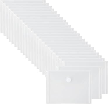 4 x 6 Poly Envelopes Clear Plastic Hook and Loop Closure Folder Case for Coupon Receipt 30Pcs