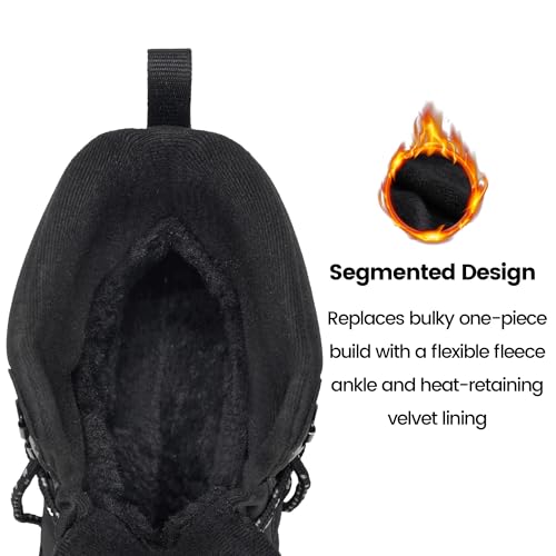 CC-Los Men's Snow Boots | Winter Waterproof Hiking Boot | Segmented Insulation Warm Fur Lined | Black Size 7-132