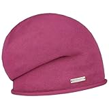 Seeberger Rollrand Beanie Damenbeanie Damenmütze Mütze Strickmütze Damen/Kinder - Long Sommermütze Sommer Frühling-Sommer Herbst-Winter - One Size violett
