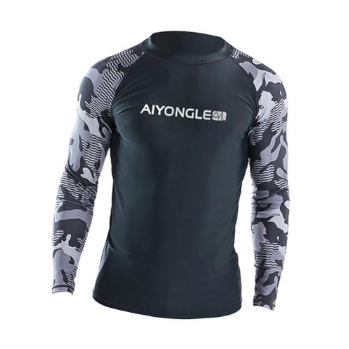 Camisa de natación para hombre, traje de surf, camiseta de agua, secado rápido, ajuste cómodo, poliéster suave, protección solar, manga larga, adecuada para natación y surf, XXXL miniatura 6