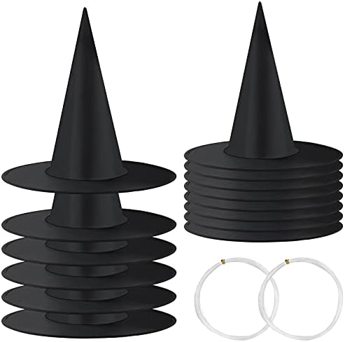 LeeLoon Witch Hat, 14 Pack Halloween Hanging Witch Hats with 200 ...
