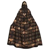 Cape de déguisement de bibliothèque pour homme adulte - 150 cm - Cape d'Halloween de sorcière - Cape à capuche - Costume de cosplay unisexe