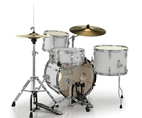 Image of Pearl Roadshow Drum Set 4-Piece Complete Kit with Cymbals and Stands Pure White (RS584C /C33)