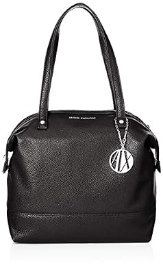 Armani Exchange Tote Bag Leather - Borse Donna, Nero (Black), 31x16x52 cm (B x H T)