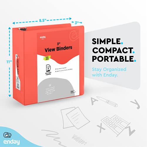 Enday 0523 3 Inch Binder 3 Ring Binders Red thumb #2