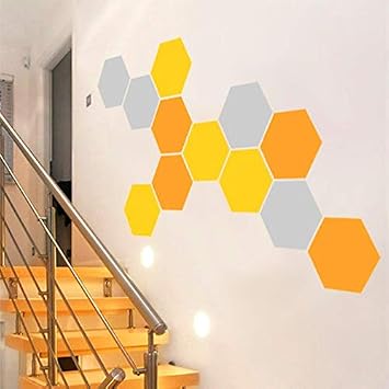 6 Honeycomb Wall Decal Stickers Geometric Hexagons Vinyl Wall Stickers Home Decor 24x28cm D625 Color 1