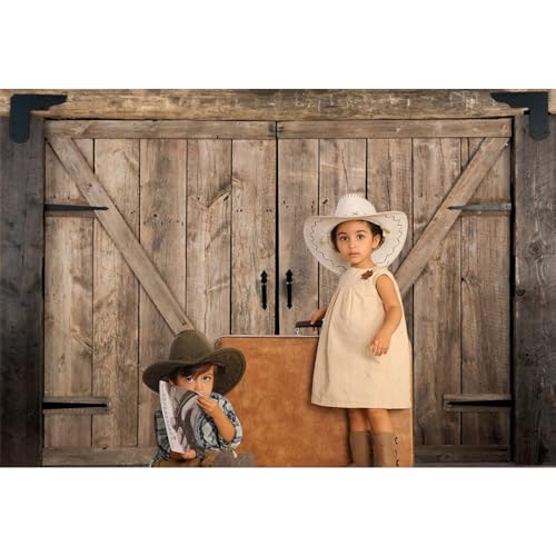 Baocicco 9x6ft Rustic Brown Barn Door Backdrops for Photoshoot Old Wooden Door Western Cowboy Farmhouse Photography Background Cowboy Birthday Baby Shower Wedding Ceremony Vinyl Video Background by Baocicco - Image 3