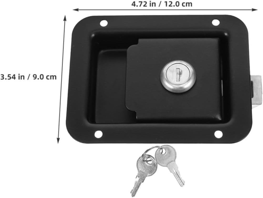 4pcs Trailer Paddle Door Latch Replacement with Stainless Steel Black