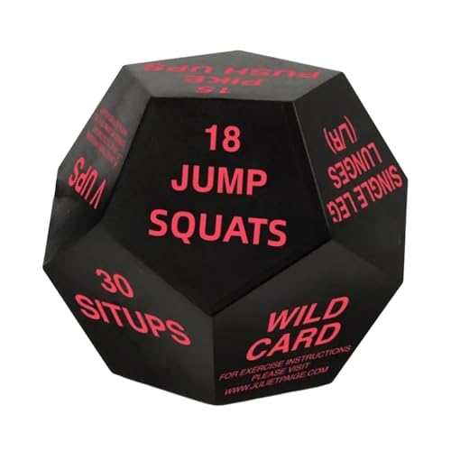 Exercise Dice ? 12-Sided Fun Workout Cube Equipment, Interactive Fitness Game | Small Gym Dice For Group Training, Athletes, Hom