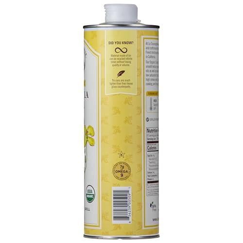 Image of La Tourangelle, Organic Canola Oil, Expeller-Pressed Non-GMO Canola Seeds, Pesticide and Chemical Free, High Heat Neutral Cooking Oil, 33.8 fl oz