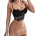 MORCHAN Sexy Femmes Florale Dentelle Bralette Bustier Crop Top Soutien-Gorge Gilet(L,Noir)