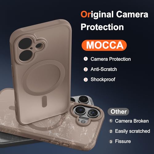 Image of MOCCA Magnetic Shockproof for iPhone 17 Case,Brown | 16ft Drop Tested | Compatible with MagSafe | Anti-Slip Matte Finish | Full Camera Lens Protection | Ultra-Slim Design