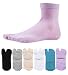 Women's Solid 2 Toe Flip Flop Tabi Socks Geta Ankle Cotton 6 Pairs