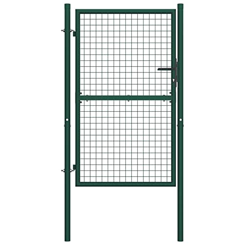 ZEYUAN Puerta de Valla, Puertas Metalicas Exterior, Puerta Jardin, Valla De Jardin, Puerta De Jardín, de Acero Verde 100x150 cm