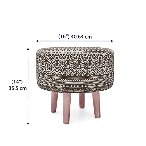 Image of Wakefit Tulum Printed Ottoman (Eva Brown)