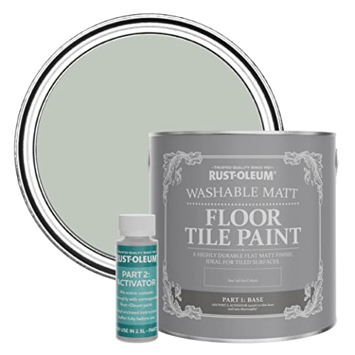 Rust-Oleum Green Washable Matt Floor Tile Paint - Chalk Green 2.5L