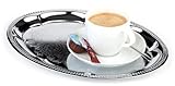 APS 30114 Serviertablett KAFFEEHAUS, 30 x 22 cm, H: 1 cm, Metall, vernickelt und glanzverchromt