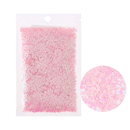 Butterfly Nail Art Sequins Glitter, 10 Grams Holographic Iridescent Mermaid Nail Supplies | Sparkle Nail Glitter Flakes Confetti for Acrylic Nail Art, Eye Makeup, DIY Decoration(light pink)