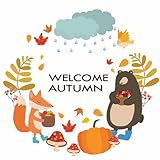 秋・お月見☆シール式ウォールステッカー 中秋の名月 十五夜 紅葉 月 うさぎ きつね 空 植物 動物 季節 Ssize 190×427mm 文字 飾り 036280