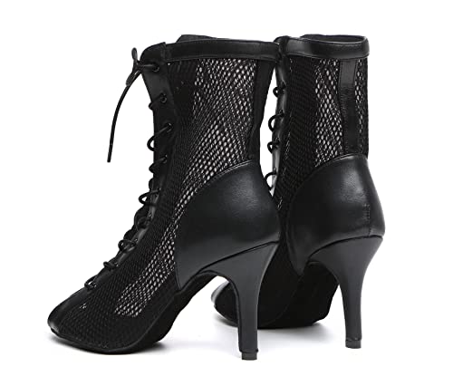 Minishion Sexy Dance Heels for Women Mesh Party Eveing Ankle Sandals Boots3