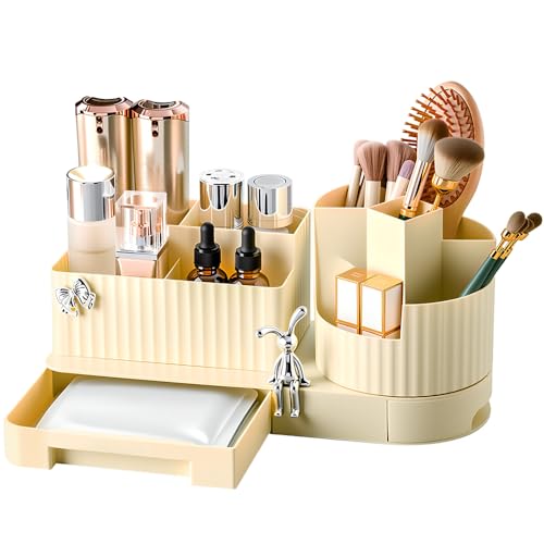 REFORUNG Kosmetik make up Organizer 360 drehbar Multifunktionale Schminktisch Organizer 360 grad drehbar Makeup Organizers Kosmetik Aufbewahrung Kosmetikaufbewahrung für Schminktisch Bad Makeup