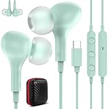 Écouteurs USB C pour Galaxy A56 A36 A35 A55 5G Samsung A54 A34 S25,Magnétique Type C Casque Filaire avec Microphone Contrôle du Volume pour iPhone 17 16 15 Pro Max Pixel 10 9 8 Xiaomi 15 14 iPad Mini