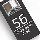 Housics Personalised House Numbers Plaques with Solar Light – Waterproof Composite Aluminium Door Number Plaques for Wall, Custom House Sign with House Number & Street Name (160mm X 280mm, Grey) - Image 1