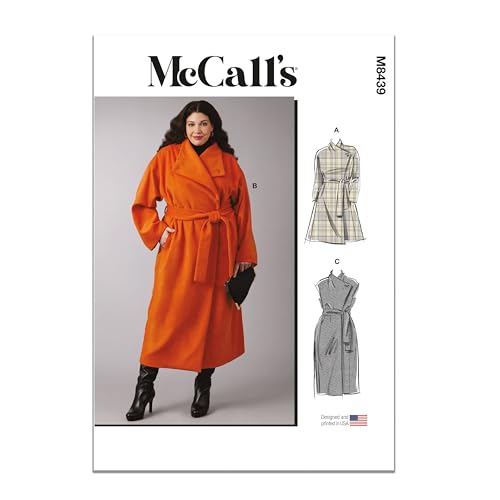 McCall's Women's High Collar Coats and Vest Sewing Pattern Kit,