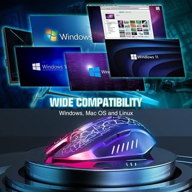 Lulabboard Wireless Gaming Mouse, Rechargeable Wireless Computer Mouse, 7-Color Led Light, Ergonomic Mouse With 6 Silent Click Buttons, 3 Adjustable 2400 Dpi Wireless Mouse For Laptop,Pc,Mac thumb #7