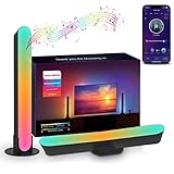 Sangyn Tira de luz LED inteligente, funciona con Alexa y Google Assistant, retroiluminación LED RGB TV, iluminación ambiental con modos escénicos y modos de sincronización de música para juegos, PC.