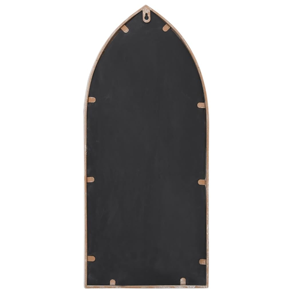 Miroir de jardin décoratif en fer avec effet rouille, 70 x 30 cm, aspect vieilli pour extérieur, reflète la lumière et rend le jardin plus grand, avec trou pré-percé pour faciliter