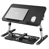 SONGMICS Laptoptisch, Betttisch mit Geräteschlitz, 52 x 30 x 23 cm