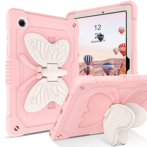 Guagua Compatible With Samsung Galaxy Tab A8 Case 10.5" 2022 Sm-X200 X205 X207 Kickstand Cover Hybrid 2 In 1 Rugged Shockproof Protective Anti-Scratch Tablet Case For Galaxy Tab A8, Rose Pink/Beige #TOP10
