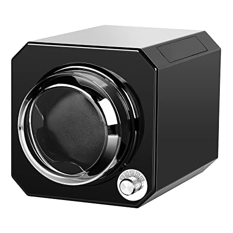 TRIPLE TREE Single Watch Winder for Automatic Watches, Watch Winder in Black Shell with High-Gloss Lacquer, Stackable, Upgraded Soft Adjustable Pillows, Japanese Quiet Motor Cover