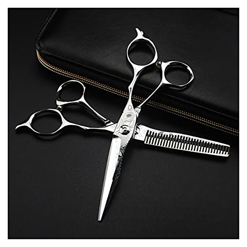 Ciseaux de coiffeur de 6 pouces avec lames en acier inoxydable ergonomiques