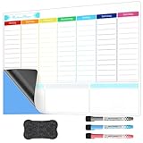 SONNELD Magnetischer Wochenplaner Familie Selbstklebend für Kühlschrank – Whiteboard Monatsplaner & Familienplaner Organizer – Essensplaner Woche, Stundenplan Kinder, aushaltsplan Küche