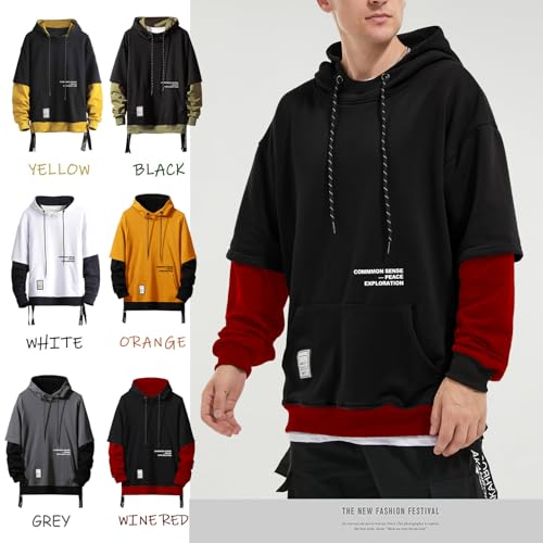 Image of Men's Hoodies Pullover Hooded Sweatshirt Top Blouse Casual Hoody with Pocket