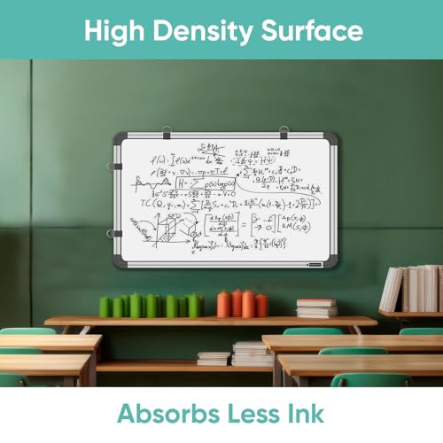 Image of YAJNAS Melamine Non-Magnetic 2X2 Ft Double Sided Whiteboard & Chalkboard Board with 1 Marker & 1 Duster - Set of 3 Items