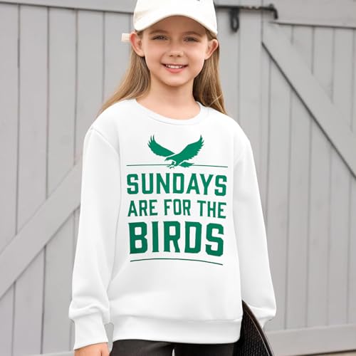 Image of Boys Girls Football Sweatshirt Vintage Bird Graphic Pullover Tops 5-14Y