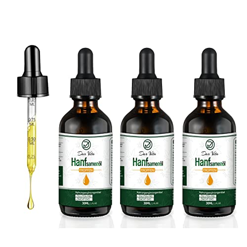 3 er Hanfsamenöl (30ML) | Omega 3-6-9 | Premium Öl mit Flavonoiden | Natürlich | 800 Tropfen Mit Sofort Effekt Cover
