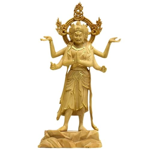 海宇工芸(kaiu art) 木彫り仏像 三十三間堂形【阿修羅像】 柘植 金泥仕様 ※桐箱入れ