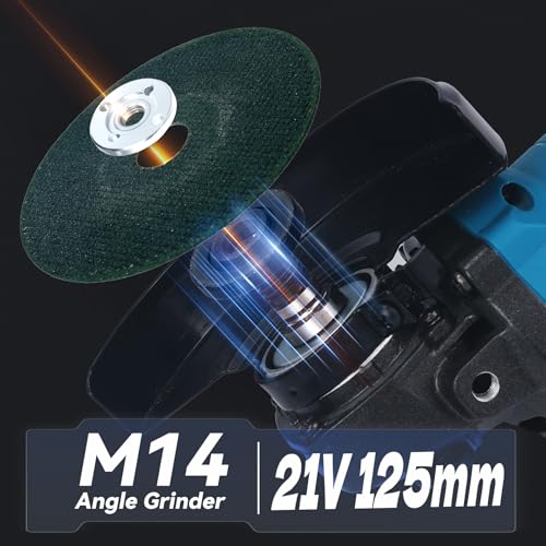 Akku Winkelschleifer, Bürstenloser Motorschleifer, Winkelschleifer,125mm, 23000RPM, mit Hilfshandgriff, 2*Schleifscheiben und 2*Akku – Bild 6