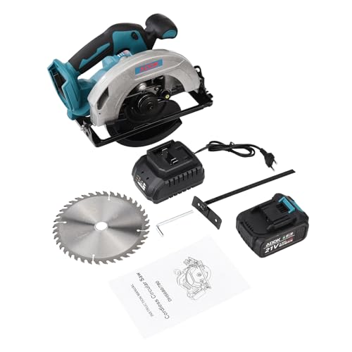 MINGZHE - Sierra circular inalámbrica de mano, incluye minisierra circular sin escobillas con batería de iones de litio de 21 V de 3000 mAh, sierra circular de buceo, hoja de sierra incluida