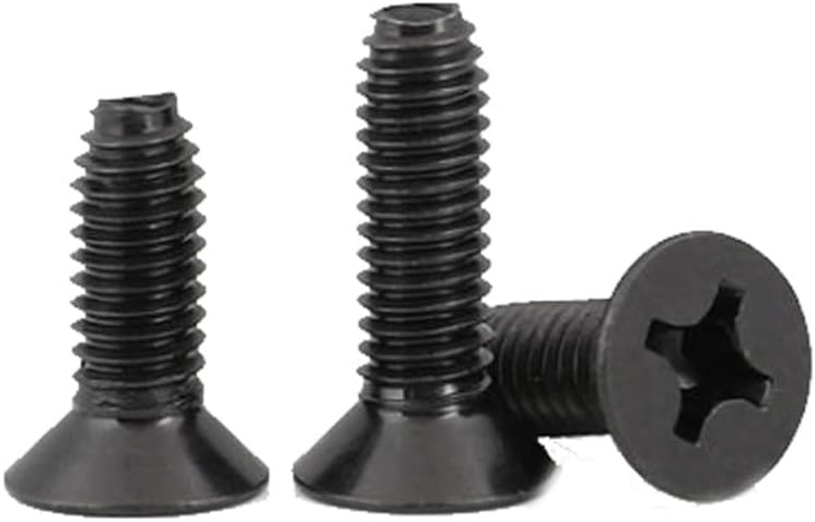 M3 self-tapping screws triangle tail countersunk screw bolt self-attack bolts thread nails carbon steel BLACK flat head - (Size: M3x6mm (50pcs))