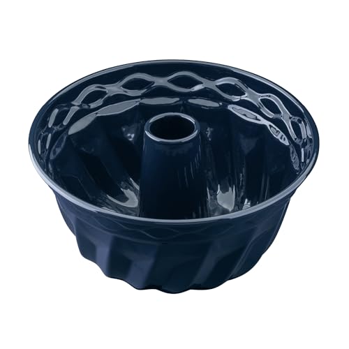 Dr. Oetker Guglhupf Backform Ø 22 cm Back-Liebe Emaille – Schnitt- & kratzfeste Gugelhupf Form mit Emaille – 22er Gugelhupfform in Dunkelblau