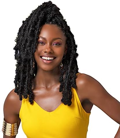 Janet Collection Nala Tress 3X BUTTERFLY FAUX LOCS Crochet Braid (10 inch12 inch14 inch) (1B), 3 Piece Assortment