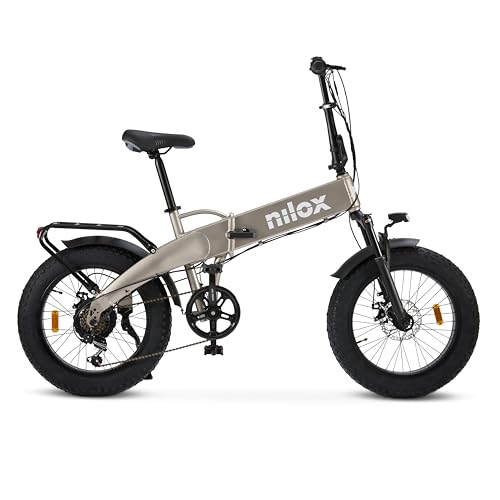 Nilox X10 Bicicleta Eléctrica Plegable, Autonomía 70km y Velocidad 25 km/h, Motor Trasero 250 W y Batería Litio Extraíble 13 Ah, E-bike con Pantalla LCD 5 Niveles