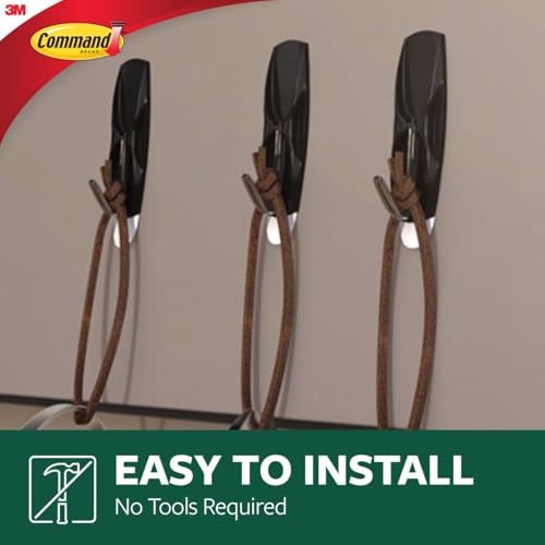 Image of Command Outdoor Medium Black Wire Toggle Hooks, 2 Hooks and 3 Strips, Damage-Free Hanging Wall Hook for Hanging Outdoor Wall Decor with Weather Resistant Strips, Holds up to 2 lb (Pack of 9)