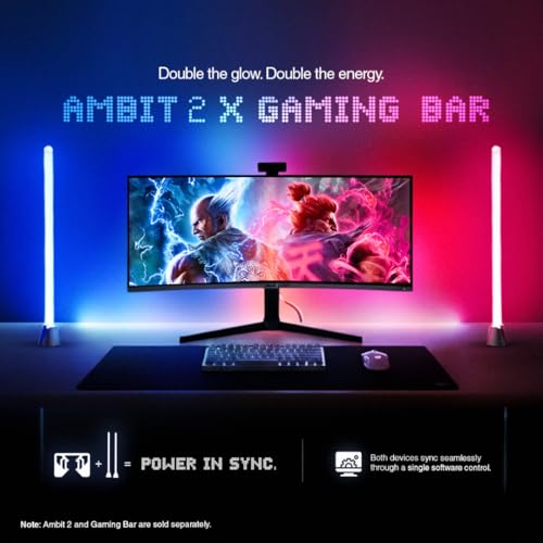 Image of Mitsuko Ambit 2 Monitor Screen Sync RGB Premium Backlight Frame (24-27 Inch Monitors), USB Plug & Play, Real-Time Color Match, App Control for Windows & Mac, Dynamic & Static Modes, Gaming Lighting